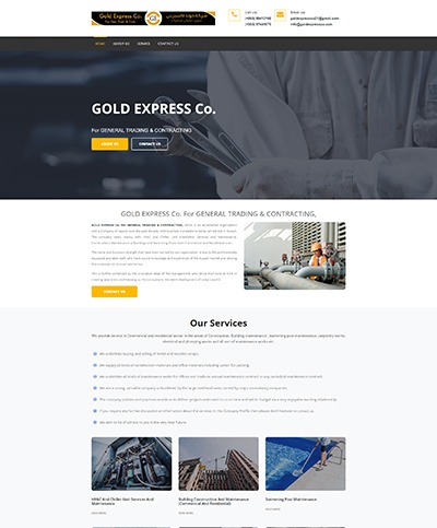 Website developed for Gold Express Co. For General Trading & Contracting
