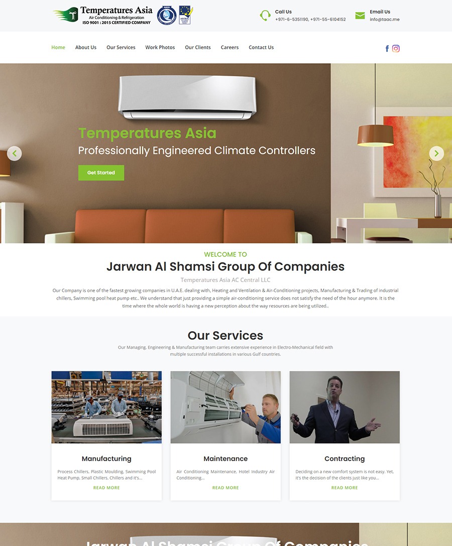 Website developed for Jarwan Al Shamsi Group Of Companies